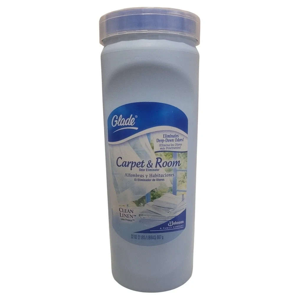Glade‎ Carpet/Room Odor Eliminator Clean Linen Scent 32 oz Powder Discontinued